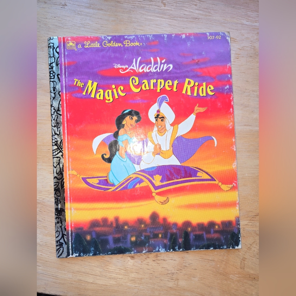 Vintage 1993 Disney's Aladdin The Magic Carpet Ride A Little Golden Book